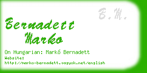 bernadett marko business card
