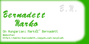 bernadett marko business card